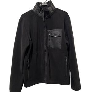 XIOS Fleece Persuasion Zip Up Sweater Jacket Black Size L